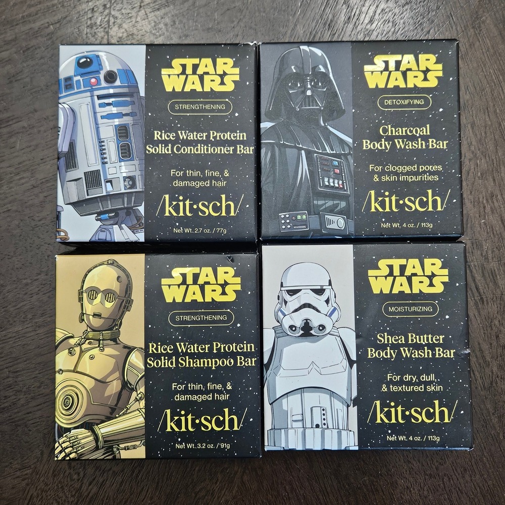 Kitsch Star Wars Solid Shampoo Conditioner Body Wash‎ Set of 4 Rebel Suede Iris